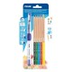 Set 5 Creioane Color Acuarela MILAN, 5 Culori, Corp de Lemn, cu Pensula cu Rezervor Inclusa, Creioane Pastel, Creioane Colorate Acuarela, Creioane MILAN, Set Creioane Colorate, Creion Colorat, Creioane Scoala, Creioane Desen