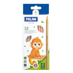 Set 12 Creioane Colorate Milan Maxi, Corp Hexagonal, Cartificat FSC, 12 Creioane Colorate, Set de Creioane, Creioane la Set, Creioane 12 Culori, Creioane Colorate, Creioane Non-Toxice, Creioane pentru Copii, Mini Creioane