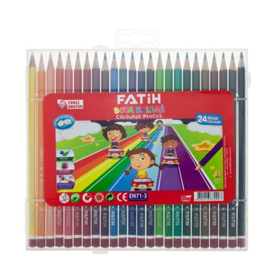 Set 24 Creioane Colorate Fatih, Diametru Mina 2.9 mm, Cutie din Plastic, 24 Culori, Creioane Colorate Fatih, Creioane Colorate, Creioane Set, Set Creioane Colorate, Creion Colorat, Creioane Scoala, Creioane Desen, Creioane Colorate pentru Desen
