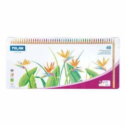 Set 48 Creioane Colorate Milan, Diametru Mina 3.5 mm, Corp Hexagonal, 48 Creioane Colorate, Set de Creioane, Creioane la Set, Creioane 48 Culori, Creioane Colorate, Creioane Non-Toxice, Creioane pentru Copii