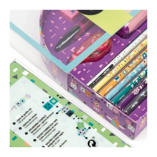 Set Cadou Happy Boots Milan, Roz, Creion Grafit HB, Creioane Colorate, Pix, Ascutitoare, Rechizite Scolare, Set Rechizite Scolare, Cadou Rechizite, Cadou Rechizite Milan, Set Rechizire Milan, Set Insturmente de Scris, Set Instrumente de Scris Milan