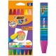 Creioane Pastel BIC, 12 Buc/Set, Culori Asortate, Creioane de Colorat Pastelate, Set 12 Creioane Pastel pentru Copii, Creion Pastel BIC, Creioane Colorate Pastel pentru Scoala BIC, Creioane Pastel BIC pentru Copii