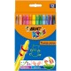 Creioane Cerate Plastifiate BIC Turn&Colour, 12 Buc/Set, Culori Asortate, Creioane Plastifiate BIC, Creion de Colorat, Creioane Cerate BIC pentru Copii, Set 12 Creioane Cerate BIC Turn&Colour, Creion de Ceara Plastifiat pentru Scoala