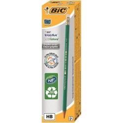 Creion Grafit BIC Eco Evolution 655, 12 Buc/Set, Mina HB, Creion BIC Evolution 655, Creioane HB, Creioane Grafit, Set Creioane Grafit, Creioane Grafit Desen, Creioane Desen, Creion Grafit fara Lemn, Creioane cu Guma