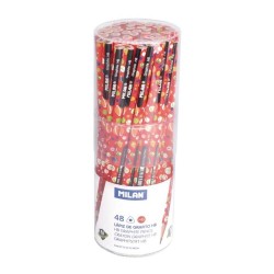 Set 48 Creioane Grafit MILAN Super Heroes, Mina HB, Corp de Lemn Triunghiular, Creioane HB, Creioane Grafit HB, Creioane HB MILAN, Set Creioane Grafit, Creion HB Grafit, Creioane pentru Schite si Grafica, Creioane Desen Tehnic