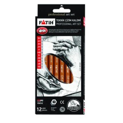 Set 12 Creioane Grafit FATIH, Mine Diferite, Corp din Lemn Hexagonal, Creioane Desen, Creioane Grafit FATIH, Creioane Tehnice, Set Creioane Grafit, Creion Grafit, Creioane pentru Schite si Grafica, Creioane Desen Tehnic