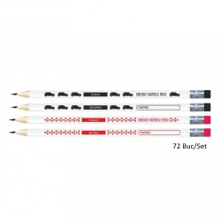 Set 72 Creioane Grafit DACO Numele Meu, Mina HB, Corp Triunghiular de Lemn cu Radiera, Creioane Desen HB, Set Creioane Grafit HB, Creion HB, Set Creioane Grafit cu Radiera, Creion HB Grafit, Creioane pentru Schite si Grafica, Creioane Desen Tehnic