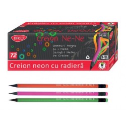 Set 72 Creioane Grafit DACO Ne-Ne, Mina HB, Corp Triunghiular de Lemn Negru cu Radiera, Creioane Desen HB, Set Creioane Grafit HB, Creion HB, Set Creioane Grafit cu Radiera, Creion HB Grafit, Creioane pentru Schite si Grafica, Creioane Desen Tehnic