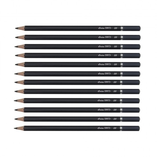 Set 12 Creioane DACO, Negre, din Lemn Hexagonal, Mina 5B, Creion 5B, Creioane 5B, Creion Daco 5B, Set Creioane 5B, Creion Negru Daco, Creion Negru Daco 5B, Creion Negru B, Creion Grafit Negru B, Instrumente de Scris