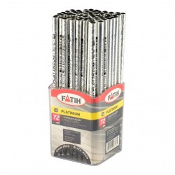 Set 72 Creioane Grafit Fatih Platinium, Mina HB, Corp Rotund de Lemn, Culoare Argintie, Creioane HB, Set Creioane Grafit HB, Creion HB, Seturi Creioane Grafit pentru Scoala, Creion HB Grafit, Creioane pentru Schite si Grafica, Creioane Desen Tehnic