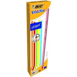 Creion Grafit BIC Eco Evolution Stripes 646, 12 Buc/Set, Mina HB, Creion BIC Eco Evolution 646, Creioane Grafit ECO Stripes Evolution, Creion Grafit ECO Evolution Stripes 646, Creioane Grafit Desen, Creioane Desen, Creion Grafit fara Lemn