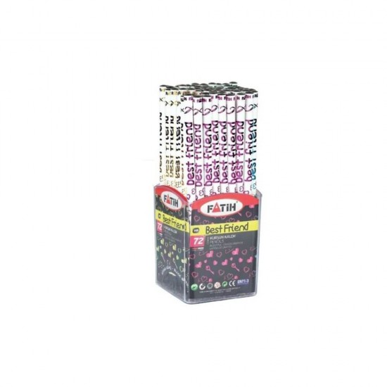 Set 72 Creioane Grafit Fatih Best Friend, Mina HB, Corp Rotund de Lemn Negru, Creioane Desen HB, Creioane Grafit HB, Creioane Lemn Negru HB FATIH, Set Creioane Grafit, Creion HB Grafit, Creioane pentru Schite si Grafica, Creioane Desen Tehnic