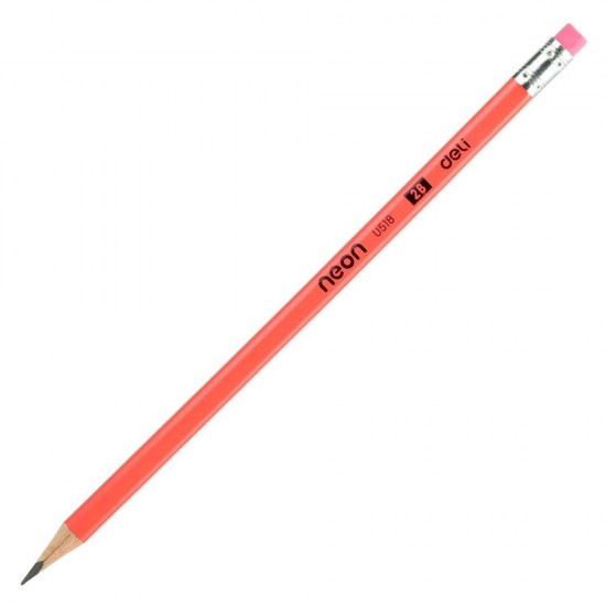 Creion HB 2, Deli Uspire, cu Guma de Sters, 1 Buc, Mina 2HB, Corp din Grafit, Creioane Desen 2HB, Creioane Grafit 2HB, Creioane Tehnice, Deli Creioane Grafit, Creion Grafit 2HB