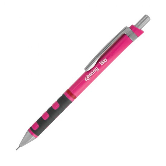 Creion Mecanic Tikky Rotring, Mina 0.5 mm, Roz Neon, Corp din Plastic, Radiera, Creion Mecanic Tikky, Creioane Mecanice Tikky, Creion Mecanic pentru Scris, Creion pentru Desen, Creion Grafica, Creioane Grafica, Creioane Scoala