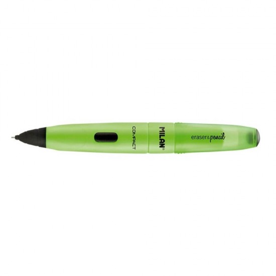 Creion Mecanic MILAN Compact Fluo, Mina de 0.9 mm, Radiera Inclusa, Corp din Plastic Verde, Creioane Mecanice, Creion Mecanic cu Mina, Creioane Mecanice cu Mina, Creion Mecanic cu Radiera, Creion Mecanic 0.9 mm