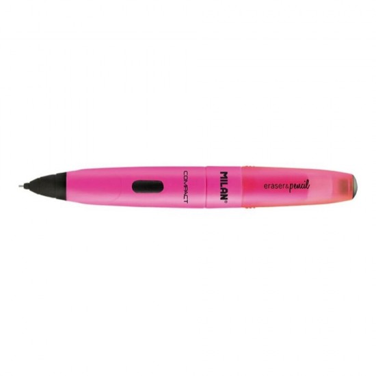 Creion Mecanic MILAN Compact Fluo, Mina de 0.9 mm, Radiera Inclusa, Corp din Plastic Roz, Creioane Mecanice, Creion Mecanic cu Mina, Creioane Mecanice cu Mina, Creion Mecanic cu Radiera, Creion Mecanic 0.9 mm