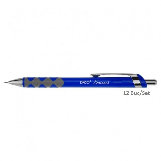 Set de 12 Creioane Mecanice DACO Eminent, Mina de 0.9 mm, Corp din Plastic Albastru, Creion Mecanic, Set Creioane Mecanice, Creion Mecanic cu Mina, Creioane Mecanice cu Mina, Creion Mecanic Daco, Creion Mecanic 0.9 mm