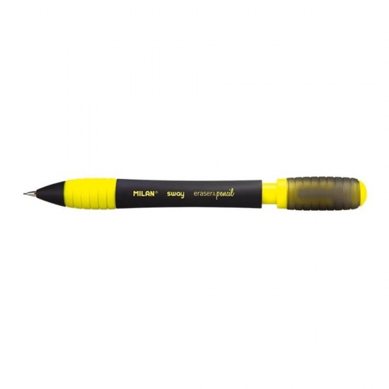 Creion Mecanic MILAN Sway, Mina de 0.5 mm, Radiera Inclusa, Corp Negru/Galben din Plastic si Metal, Creioane Mecanice, Creion Mecanic cu Mina, Creioane Mecanice cu Mina, Creion Mecanic cu Radiera, Creion Mecanic 0.5 mm, Creion Mecanic Mina HB