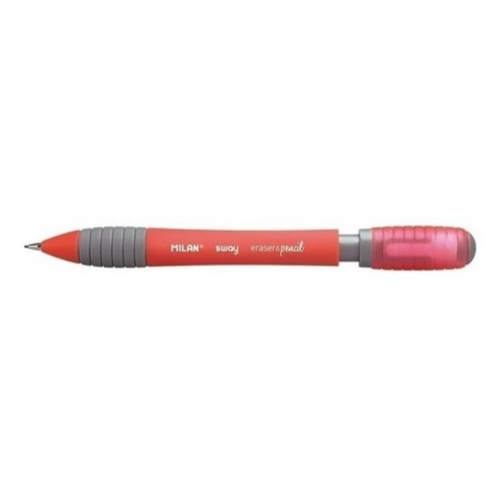 Creion Mecanic MILAN Sway, Mina de 0.7 mm, Radiera Inclusa, Corp Rosu din Plastic si Metal, Creioane Mecanice, Creion Mecanic cu Mina, Creioane Mecanice cu Mina, Creion Mecanic cu Radiera, Creion Mecanic 0.7 mm, Creion Mecanic Mina HB