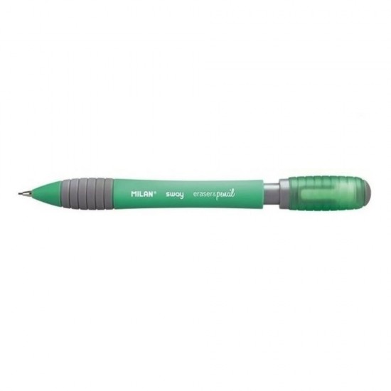 Creion Mecanic MILAN Sway, Mina de 0.7 mm, Radiera Inclusa, Corp Verde din Plastic si Metal, Creioane Mecanice, Creion Mecanic cu Mina, Creioane Mecanice cu Mina, Creion Mecanic cu Radiera, Creion Mecanic 0.7 mm, Creion Mecanic Mina HB