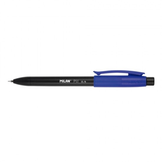 Creion Mecanic MILAN PL1, Mina de 0.5 mm, Radiera Inclusa, Corp Negru/Albastru, Creioane Mecanice, Creion Mecanic cu Mina, Creioane Mecanice cu Mina, Creion Mecanic cu Radiera, Creion Mecanic 0.5 mm, Creion Mecanic Negru