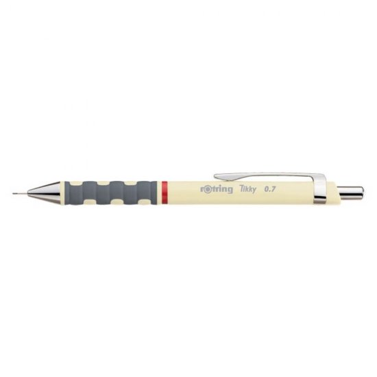 Creion Mecanic Tikky Rotring, Mina 0.7 mm, Ivory, Corp din Plastic, Radiera, Creion Mecanic Tikky, Creioane Mecanice Tikky, Creion Mecanic pentru Scris, Creion pentru Desen, Creion Grafica, Creioane Grafica, Creioane Scoala