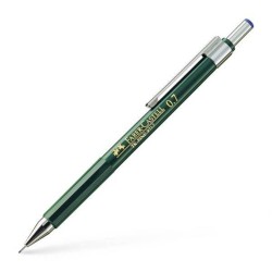 Creion Mecanic Faber – Castell TK-Fine, 0.7 mm Mina, Clip Rezistent, Corp Verde, Creion Mecanic Colorat, Rechizite Scolare, Instrumente de Scris, Creion Mecanic Desen, Creioane Mecanice Faber – Castell