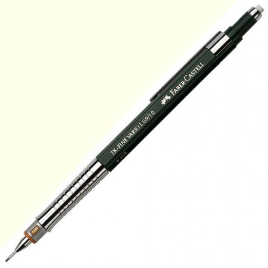 Creion Mecanic Faber – Castell TK-Fine VarioL.9, 1 mm Mina, Grip Metal, Clip Rezistent, Corp Verde, Creion Mecanic Colorat, Rechizite Scolare, Instrumente de Scris, Creion Mecanic Desen, Creioane Mecanice Faber – Castell