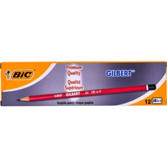 Set 12 Creioane BIC Gilbert, Duritate Mina 2B, Creion BIC, BIC Gilbert, Creion Gri, Creion 2B, BIC 2B, Creion Mina 2B, Creion Desen, Creion Mina, Creion Grafica, Accesorii de Scris, Instrumente de Scris