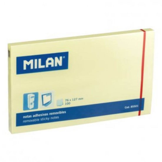 Notite Adezive Milan, Super Sticky, 90 File, 76x127 mm, Galben Pal, Bloc Notes, Post-it, Sticky Notes, Bloc de Hartie, Notite Adezive, Post-it-uri, Notite pentru Birou, Memo Adezive