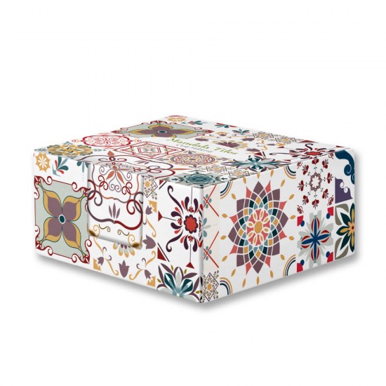 Cub de Hartie Mandala Tiles, 9x9 cm, 500 File/Set, Albe, in Cutie, Notite cu Suport, Notes, Notes Adaconi, Notes Cub de Hartie, Bloc Notite Albe, Post-it din Hartie, Accesorii Birou