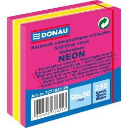 Cub Notite Adezive DONAU, 5x5 cm, 250 File/Set, Multicolor Roz/Galben, Cub Hartie,  Notite de Hartie  Adeziva, Post-it, Sticky Notes, Accesorii Birou