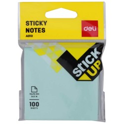 Notite Adezive Deli Stick Up, 100 File/Set, Albastru Pal, 76x76 mm, Notite Adezive Color, Notite Adezive Colorate, Biletele Adezive Color, Bloc Notes Adeziv Color, Notite Autoadeziv Color, Notite Adezive Stick Up, Notite Adezive Color Stick Up