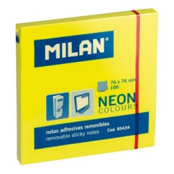 Set 10 Notite Adezive MILAN, 76x76 mm, 100 File, Galben Neon, Bloc Notes, Post-it, Sticky Notes, Bloc de Hartie, Memo Adeziv, Set Notite Adezive, Post-it-uri, Notite pentru Birou, MILAN Post-it