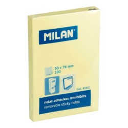 Set 10 Notite Adezive MILAN, 50x76 mm, 100 File, Galben Pal, Post-it, Sticky Notes, Bloc de Hartie, Memo Adeziv, Set Notite Adezive, Post-it-uri, Notite pentru Birou, MILAN Post-it
