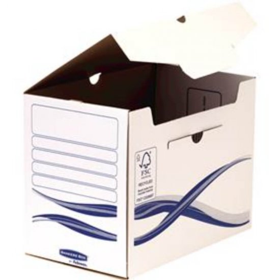 Cutie Arhivare Fellowes pentru Documente A4, Capac Pliabil, 250x147x325 mm, 100% Reciclabil, Alb, Cutie pentru Documente, Cutie Carton pentru Documente, Cutie pentru Acte, Cutie pentru Hartii, Cutie Arhivare Documente, Cutie Arhivare A4