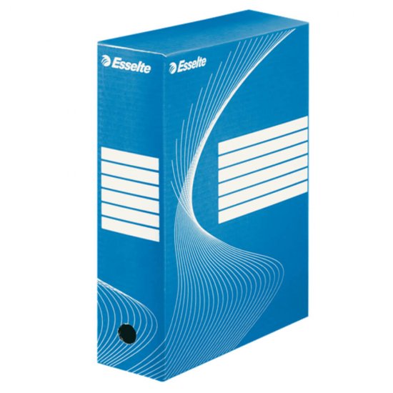 Cutie Arhivare A4 din Carton Esselte Boxy, Cotor 10 cm, Albastru, Cutie Carton pentru Documente, Cutie Carton in Format A4, Cutie A4 Carton Simplu, Cutie pentru Acte, Cutie pentru Hartii, Cutie A4 Carton Colorata
