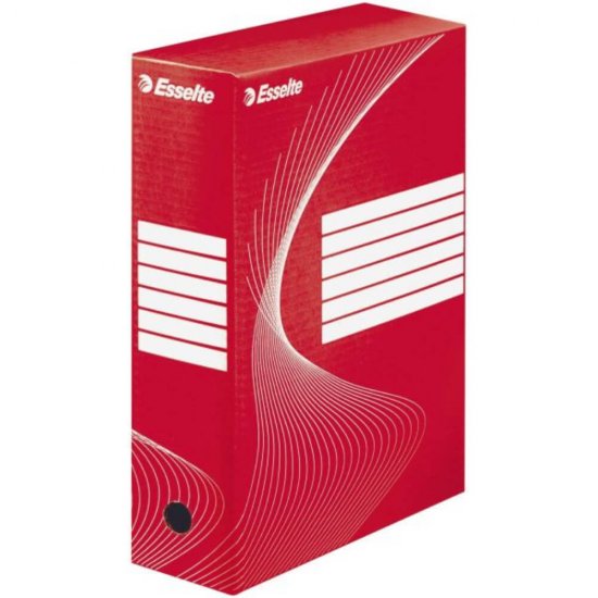 Cutie Arhivare A4 din Carton Esselte Boxy, Cotor 8 cm, Rosu, Cutie Carton pentru Documente, Cutie Carton in Format A4, Cutie A4 Carton Colorat, Cutie pentru Acte, Cutie pentru Hartii,