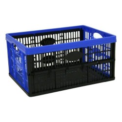 Ladita Pliabila Tontarelli, 22.5x35x47.5 cm, 35 L, Plastic, Albastru si Negru, Ladita de Plastic Pliabila, Ladita Pliabila de Plastic, Lada Mica de Plastic Pliabila, Lada Mica Pliabila de Plastic, Naveta Pliabila, Naveta de Plastic Pliabila