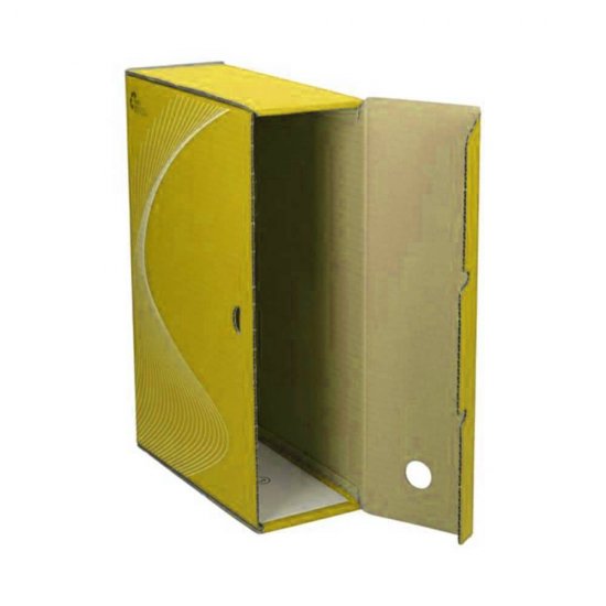 Cutie Arhivare A4 din Carton Esselte Boxy, Cotor 10 cm, Galben, Cutie Carton pentru Documente, Cutie Carton in Format A4, Cutie A4 Carton Simplu, Cutie pentru Acte, Cutie pentru Hartii, Cutie A4 Carton Colorata