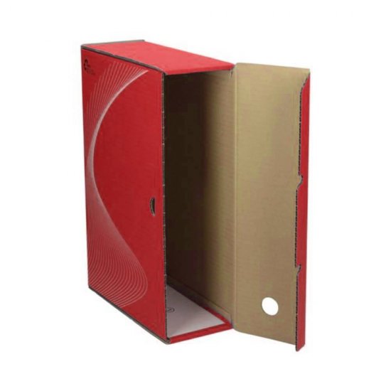 Cutie Arhivare A4 din Carton Esselte Boxy, Cotor 8 cm, Rosu, Cutie Carton pentru Documente, Cutie Carton in Format A4, Cutie A4 Carton Colorat, Cutie pentru Acte, Cutie pentru Hartii,