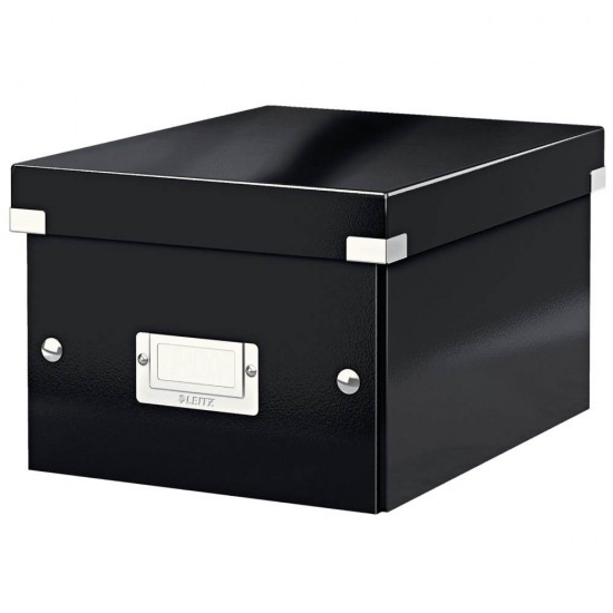 Cutie Depozitare Mica Leitz Click and Store, 220x160x282 mm, Negru, Carton Solid Laminat, Cutie de Depozitare, Cutii de Depozitare, Cutii Mici Depozitare, Cutie Neagra, Cutii Carton, Cutie pentru Depozitare, Cutii pentru Depozitare, Cutii Pliabile