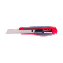 Cutter Mare Deli, cu Sina si Grip, Lame de Rezerva, Rosu, Cutter Deli, Cutter cu Sina, Cutter cu Grip Ergonomic, Cutter cu Maner Ergonomic, Cutter cu Grip Cauciucat, Cutter cu Maner Cauciucat, Cutter cu Lame de Rezerva, Cutter cu Rezerva de Lame
