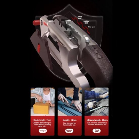 Cutter Utilitar Profesional Deli, Grip Aluminiu, Lama SK4, Buton Auto Blocare, Cutter cu Lame, Cutter Craft, Cuttere pentru Craft, Cutter Deli, Cuttere Deli, Cuttere cu Lame Interschimbabile, Cutter Perforare, Cuttere pentru Perforare