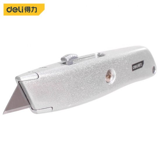 Cutter Utilitar Deli, Aluminiu, Lama SK4, Buton Auto Blocare, Cutter cu Lame, Cutter Craft, Cuttere pentru Craft, Cutter Deli, Cuttere Deli, Cuttere cu Lame Interschimbabile, Cutter Perforare, Cuttere pentru Perforare