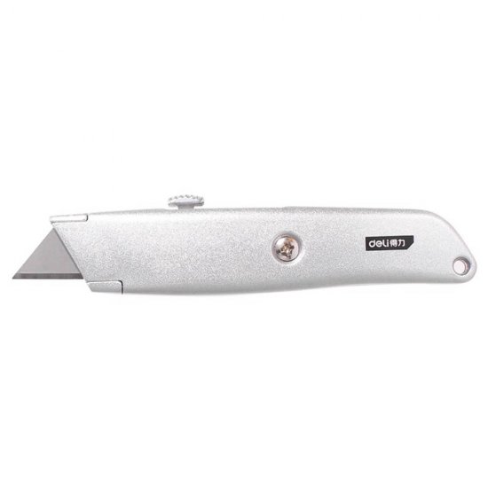 Cutter Utilitar Deli, Aluminiu, Lama SK4, Buton Auto Blocare, Cutter cu Lame, Cutter Craft, Cuttere pentru Craft, Cutter Deli, Cuttere Deli, Cuttere cu Lame Interschimbabile, Cutter Perforare, Cuttere pentru Perforare