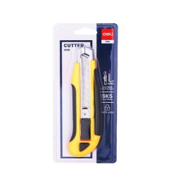 Cutter Mare Profesional Deli, Alimentare Automata, Galben, Cutter Profesional, Cutter Profesional din Plastic, Cutter cu Lama din Otel Inoxidabil, Cutter Profesional din Plastic cu Alimentare Automata, Cutter Profesional Deli, Cuttere Profesionale