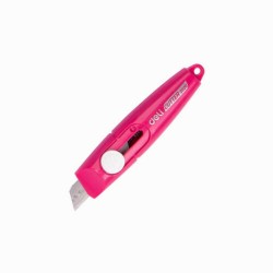 Cutter Mic Portabil cu Sina Deli Mini, Roz, Cutter Portabil pentru Buzunar, Mini Cutter pentru Breloc, Cutter cu Sina Mic, Deli Cutter Roz