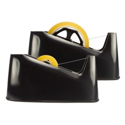 Suport Banda Adeziva MILAN, 33/66 m, Doua Suporturi de Sustinere, Neagra, Dispenser pentru Scotch, Dispenser pentru Banda Adeziva, Dispenser de Birou, Suport Scotch