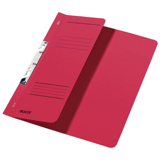 Dosar Incopciat Leitz, A4, Carton, cu Sina, Coperta 1/2, Rosu, Dosar cu Sina si Copci pentru Incopciat, Dosar cu Copci si Sina pentru Incopciat, Dosar cu Jumatate de Coperta pentru Incopciat, Dosar cu Coperta Partiala